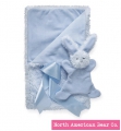 Smushy Bunny - Blue blanket with crinkle by North American Bear Co. (6247) - FREE SHIPPING!