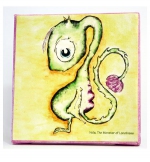 WorryWoo Monsters - Nola, The Monster of Lonliness Canvas 8 x 8 (NC01)